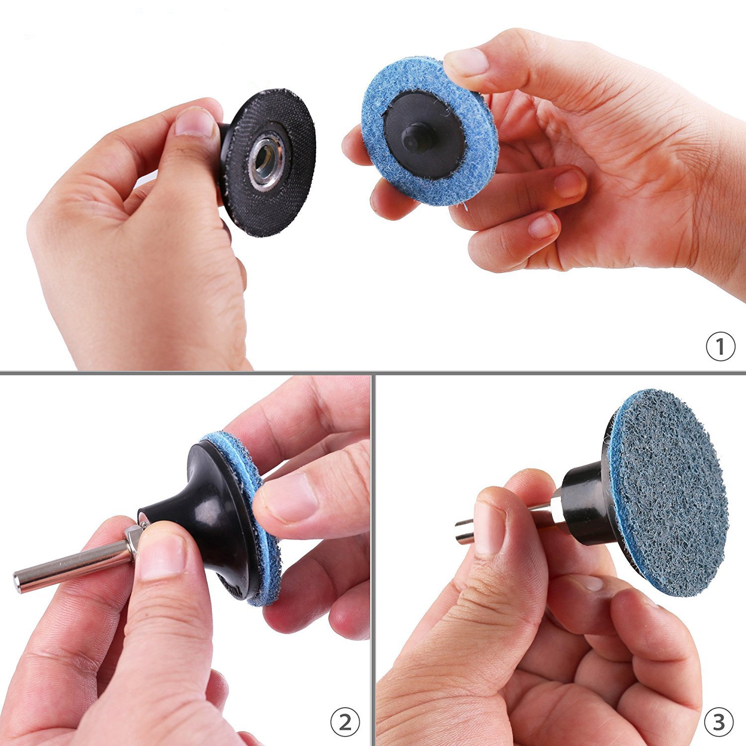 2Inch Roloc Sanding Discs Fine Medium Coarse Assorted Pack LotFancy