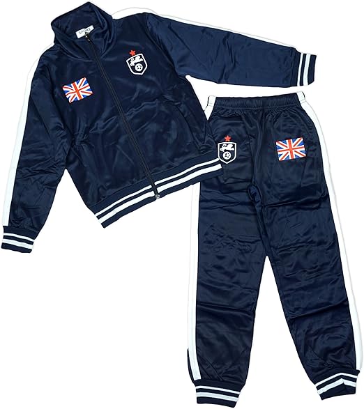 Sports Fashion Boys' England Flag Zipper Tracksuit Top