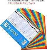 ROSSHINE A-Z File Dividers A4 6Pack with 11-Hole Pre-punched Content List view 2