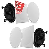 Pyle 10” Ceiling Wall Mount Speakers, Pair of 2 Way Flush Mount Midbass Woofer Speaker System, PET Dome Tweeter, 35Hz-20kHz F