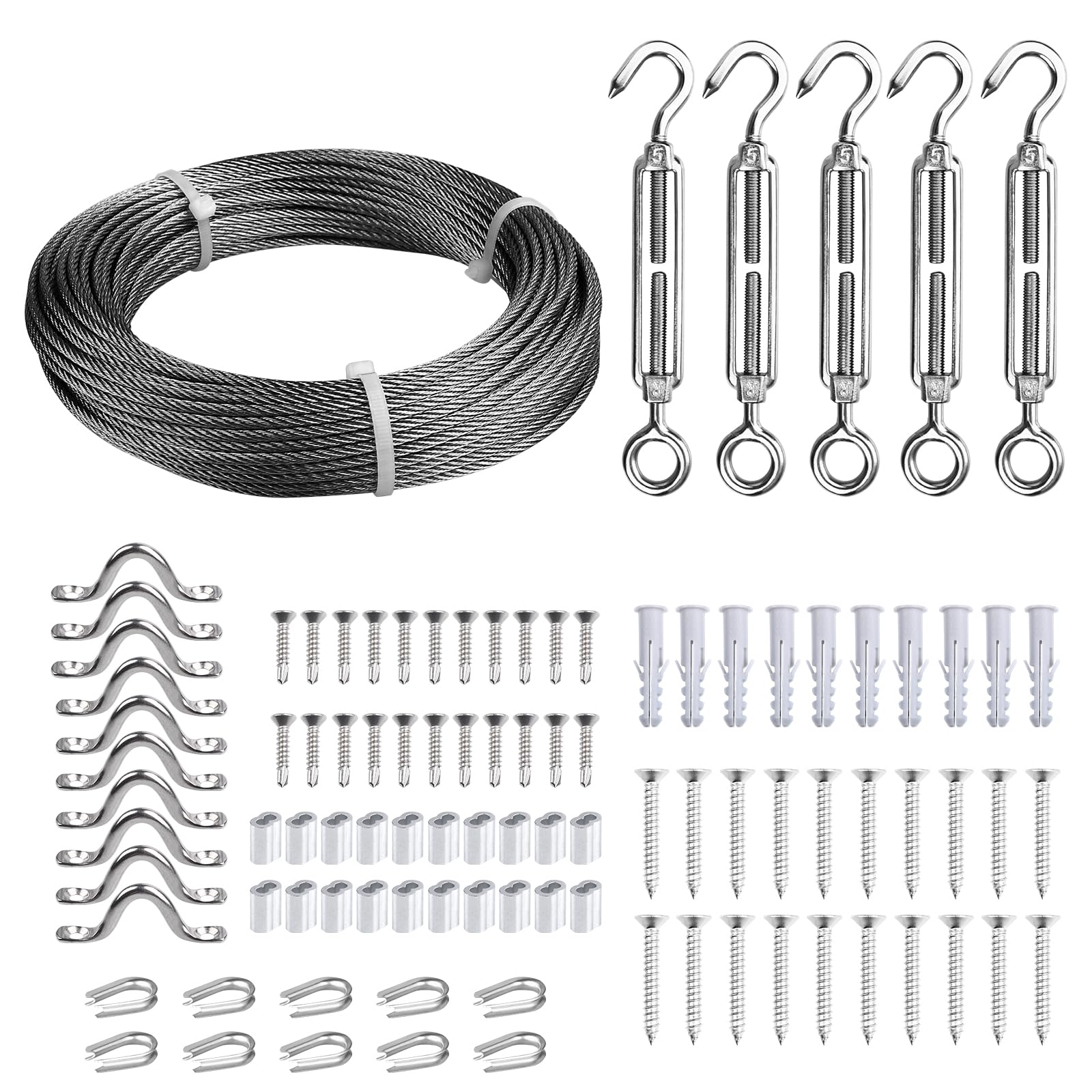 Mua Wire Rope Kit 3mm, 30m Stainless Steel Wire Rope Set, String Light ...