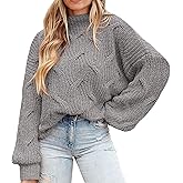 PRETTYGARDEN Women's Fall Oversized Pullover Sweaters Casual Crewneck Long Sleeve Chunky Cable Knit Tops Winter Clothing
