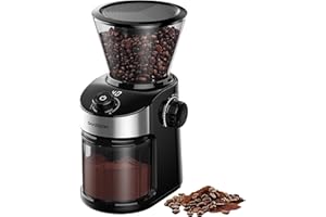 SHARDOR Electric Burr Coffee Grinder for Home Use, Coffee Bean Grinder for 32 Grind Settings, 40-Second Adjustable Timer, One-Touch Start & Cleaning Button, Black