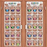 Olpchee 2 Pack Classroom Headphone Storage Organizer with 30 Pockets, PVC Clear Classroom Pocket Chart for Headphone Cell Phone Over-the-Door Hanging Headphone Holder Bag with 62 Labels(White)