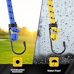 Veppak-Bungee Cords with Hooks, 12 Pack Elastic