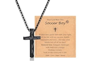 ACOGVN Baseball Soccer Basketball Football Necklace Gifts for Boys Kids, Sports Stuff Accessories Cross Necklace Jewelry for Little Boys Birthday Christmas Valentines Easter Baptism Communion Graduation Gifts