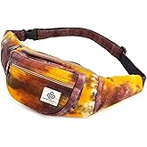 Freakmandu Eco-Friendly Boho Hippie Style Hemp Fanny Pack Hip Waist Bag for Hiking Running Jogging (Fall Magic)