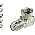 Mediabridge™ F-Type Right Angle Adapter - 90° Female to Male Connector - 5 Pack - (Part# CONN-F81-RA-5PK)