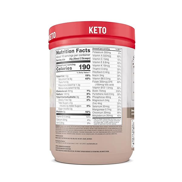 SLIMFAST KETO MEAL REPLACEMENT POWDER, KETO MEAL REPLACEMENT SHAKE, LOW CARB, WHEY PROTEIN, COLLAGEN PROTEIN, GRASS FED BUTTER, WEIGHT LOSS SHAKES POWDER, GLUTEN FREE, VANILLA CAKE BATTER, 10 SERVINGS