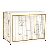 DWANTON Dog Crate Furniture with Cushion, Wooden