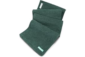 FACESOFT Eco Friendly Gym Towel for Working Out - Soft and Absorbent Cotton Exercise Towel - No Synthetic Microfibers or Plastics - Sweat Towel for Gym, Fitness, Sports, Yoga - Hunter Green - 1 Pc