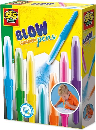 SES Creative Blow Airbrush Pens Set of 7 Assorted Colours