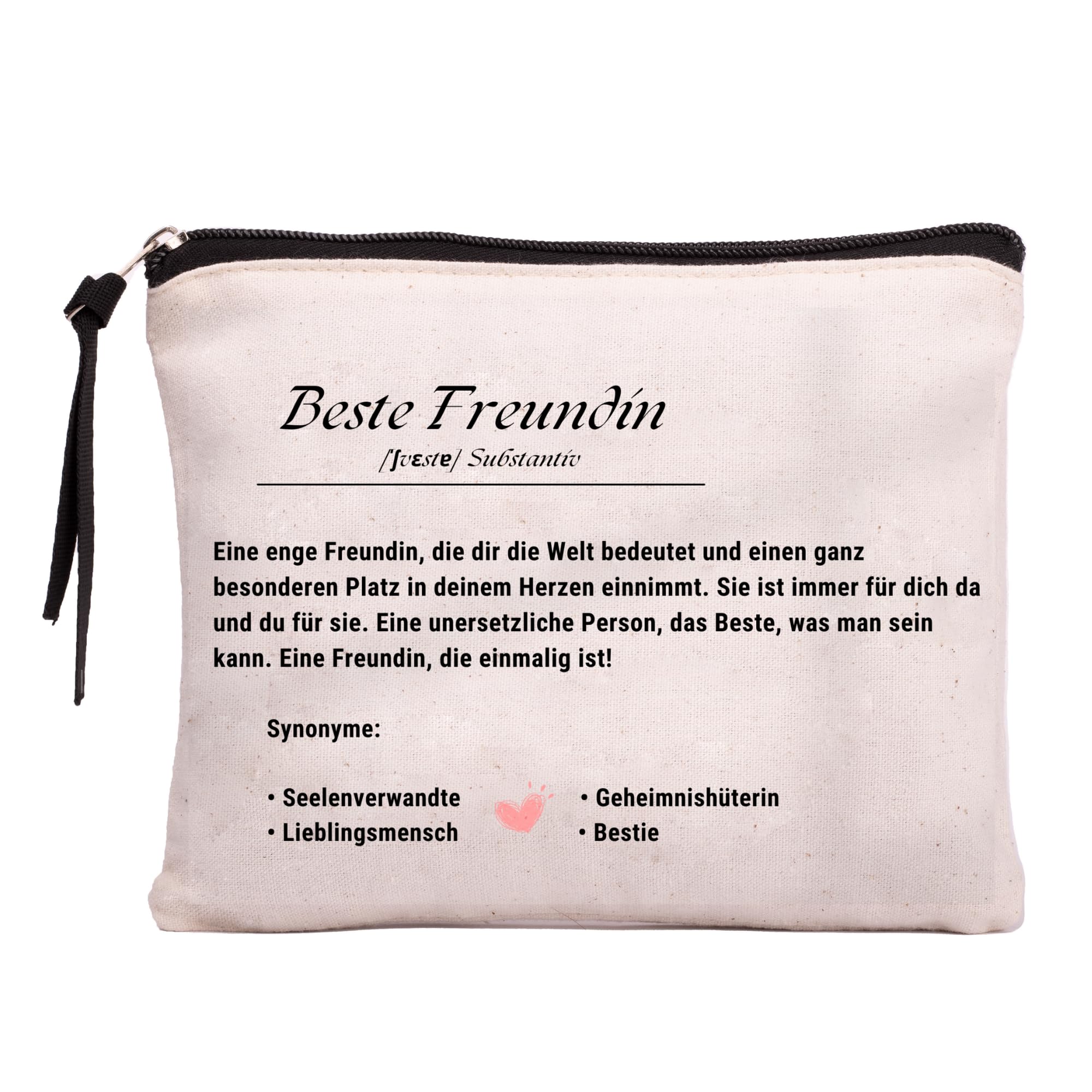 Sister Gift - Best Friend, Cosmetic Bag, Small Nature, Make Up Bag for Big Sister, Cosmetic Bag Small, Youth Initiation Gifts Girls, Sisters, natural, Best friend