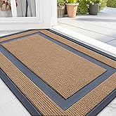 OLANLY Front Door Mat Indoor Outdoor Entrance, Waterproof All-Season, All-Weather Doormat, Sturdy Natural Rubber, Fade Resistant, Low Profile, Easy Clean Patio Porch Entryway Mat, 29.5x17, Light Brown