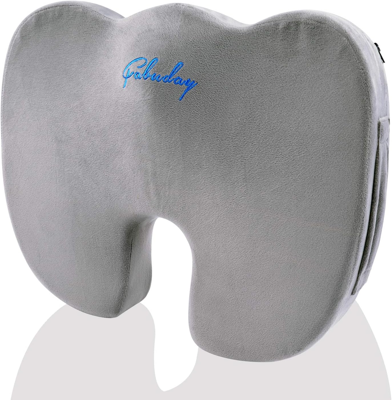 Orthopedic Memory Foam Coccyx Seat Cushion Tailbone Pain, Sciatica Back Pain Relief - Office Chair Wheelchair Car Seat Cushion - Gray