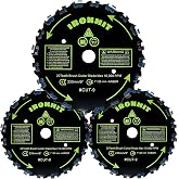 IRONHIT 9" x 20T Chainsaw Brush Cutter Blades, WeedEater Blades, Brush Cutter String Trimmer Blades, 1"/25MM Arbor(3 Blades)