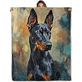 Doberman Blanket 50X60 in, Flannel Throw Blankets for Travel Camping Sofa Living Room Decor, Lightweight Cozy Soft Fuzzy Gifts for Women Adults Kids