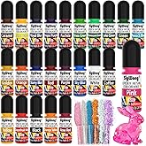 Epoxy Resin Color Pigment – 24 Colors Liquid Epoxy Dye Set with 6 Glitters, Highly Concentrated, Non-Toxic Resin Pigment for Art, Jewelry Making & Crafts – Each 6ml/ 0.25 oz