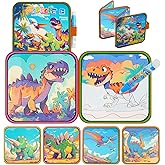 Dinosaur Water Coloring Book Toy For Toddler–Reusable Water Painting Book With Water Pen,Mess Free Coloring Magic Water Book For Kids,Preschool Educational Drawing Travel Toys Gift For Boy/Girl Age 3+