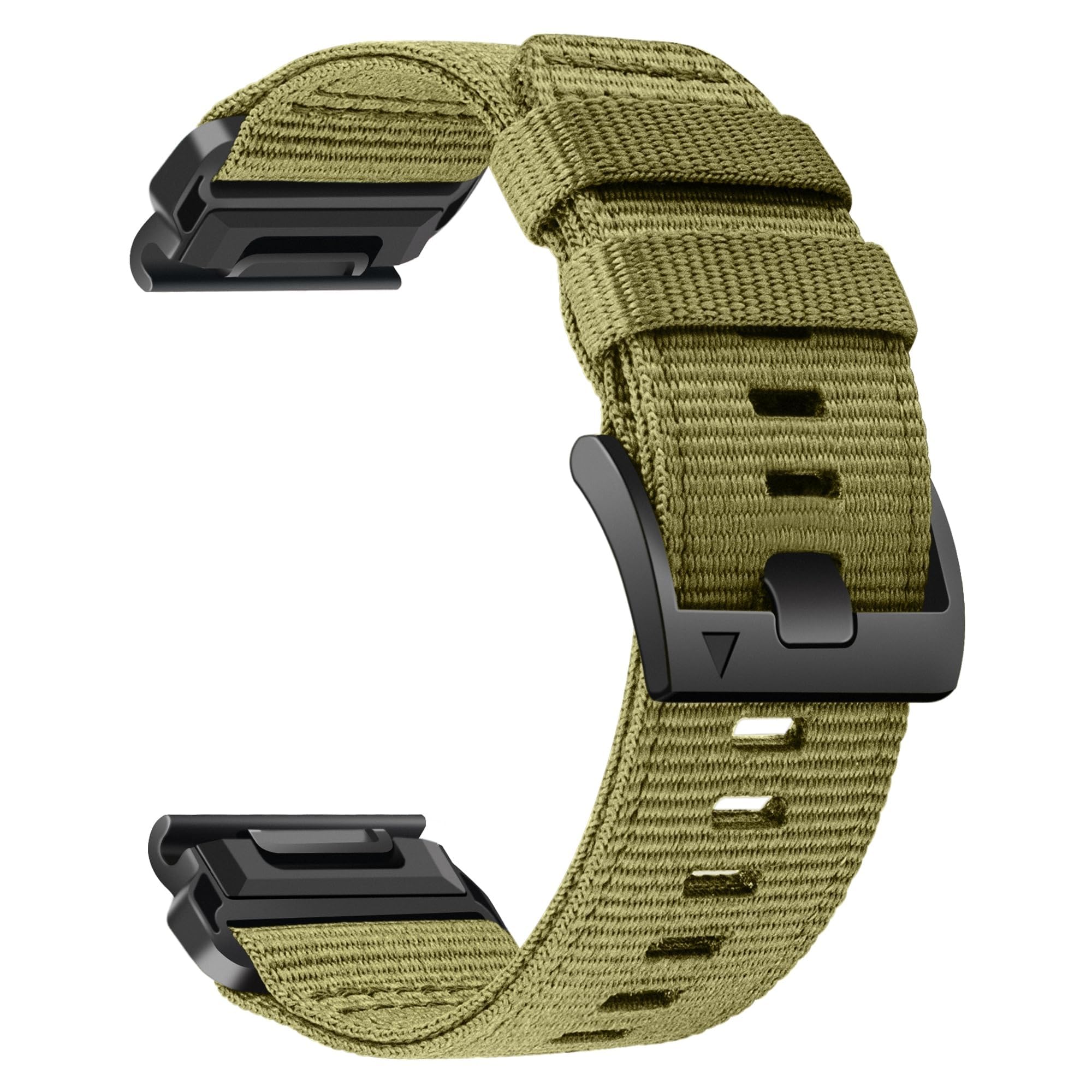 YOOSIDE Nylon Watch Strap for Garmin Fenix 7 / Fenix 6 / Fenix 5 / epix Pro 47mm, Upgraded Quick Fit 22mm Adjustable Woven Nylon Webbing Sport Wristband with Stainless Steel Clasp(Military Green)