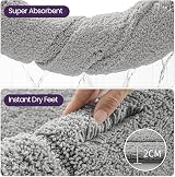 DEXI Bath Mat 50x80 cm Extra Soft Microfiber Non-Slip Light Grey view 7