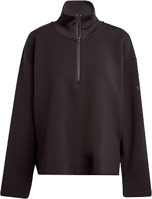 Mujer Soft Lux Quarter-Zip Sweatshirt, Black, S