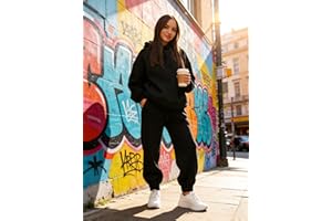 Women’s Oversized Hoodie And Jogger Set Casual Fleece Loungewear Two Piece Outfit For Lounging Running