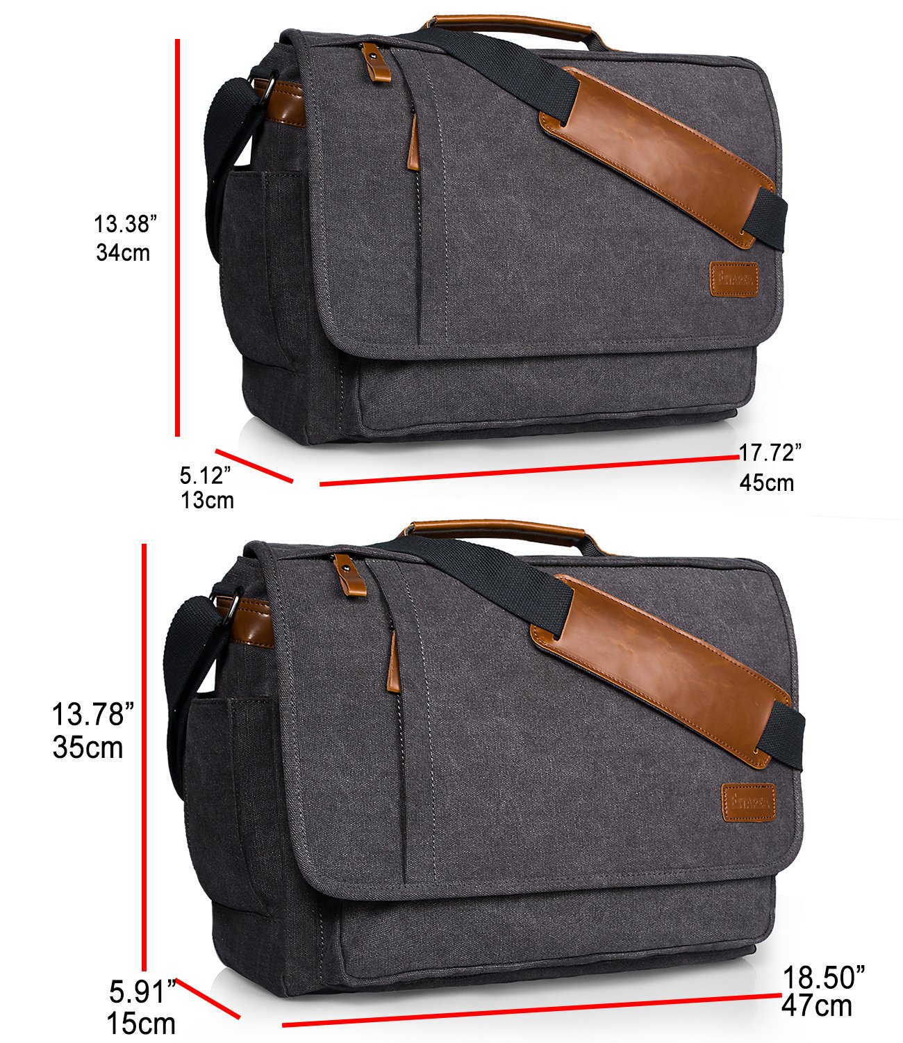 Estarer Laptop Messenger Bag 1717.3 Inch WaterResistance Canvas
