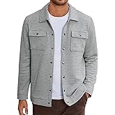 COOFANDY Mens Casual Shirt Jacket Button Down Waffle Jacket Long Sleeve Sweater Jackets Quilted Shacket Overshirt