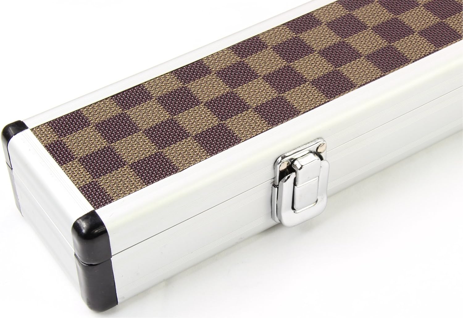 Jonny 8 Ball 3/4 CHEQUERED ALUMINIUM Pool Snooker Cue Case 116cm Max