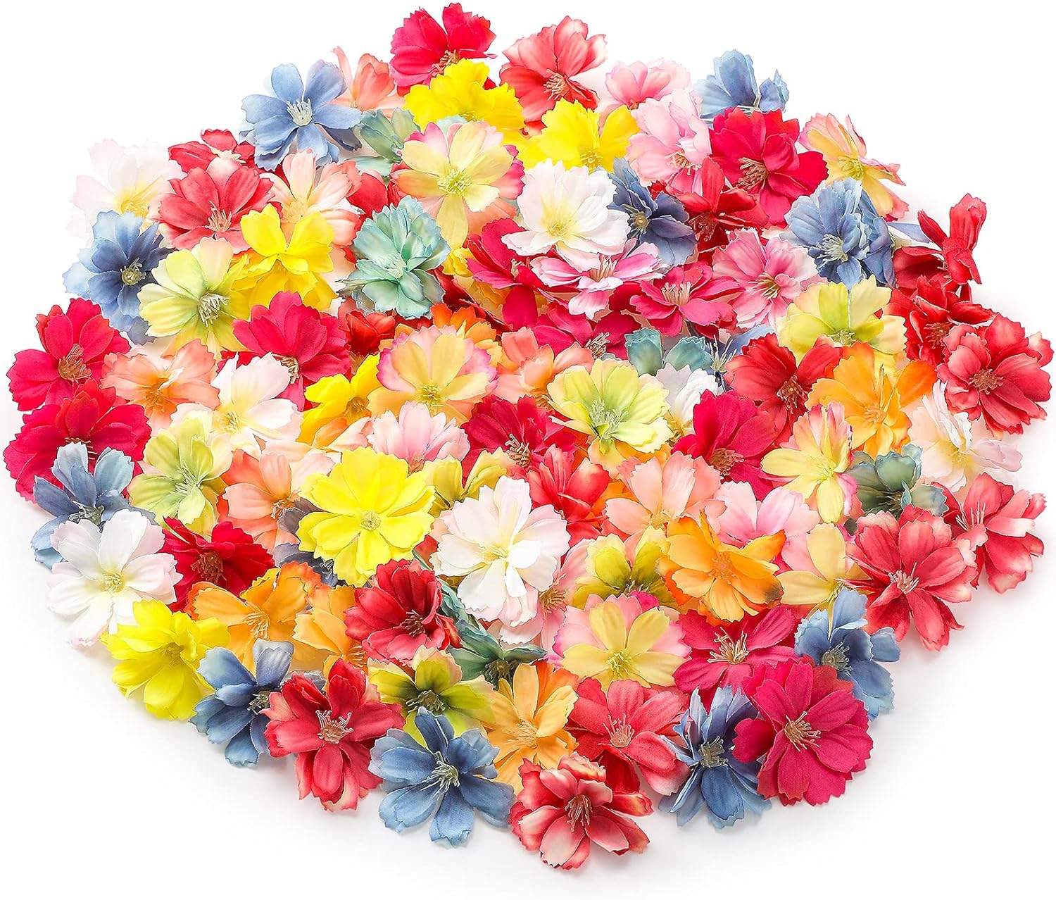100 Pieces Fake Flower Heads in Bulk Wholesale Colorful Artificial