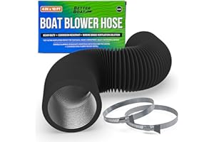 BETTER BOAT Boat Blower Hose, 4 Inch Marine Exhaust Hose, 10 Ft Flexible PVC Duct for Bilge, Engine Compartment, Galley, Head, or Dryer Vent, Black