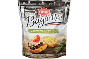Boulangerie Grissol Baguettes, Rosemary & Olive Oil - Light and Crispy, Perfects as a Stand-Alone Snack or Topped 120g Unit P