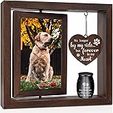 Babery Dog Memorial Picture Frame - Rotating Wooden Pet Memorial Photo Frame - Dog Memorial Gifts for Loss of Dogs and Cats - Loss of Dog Sympathy Gift Dog Bereavement Remembrance Photo Display