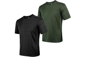 AJGAI 2&5 Pack Men's Sports T Shirts,Crew Neck Breathable Quick-Dry Short Sleeve, Lightweight Gym Tee for Athletic Running Casual