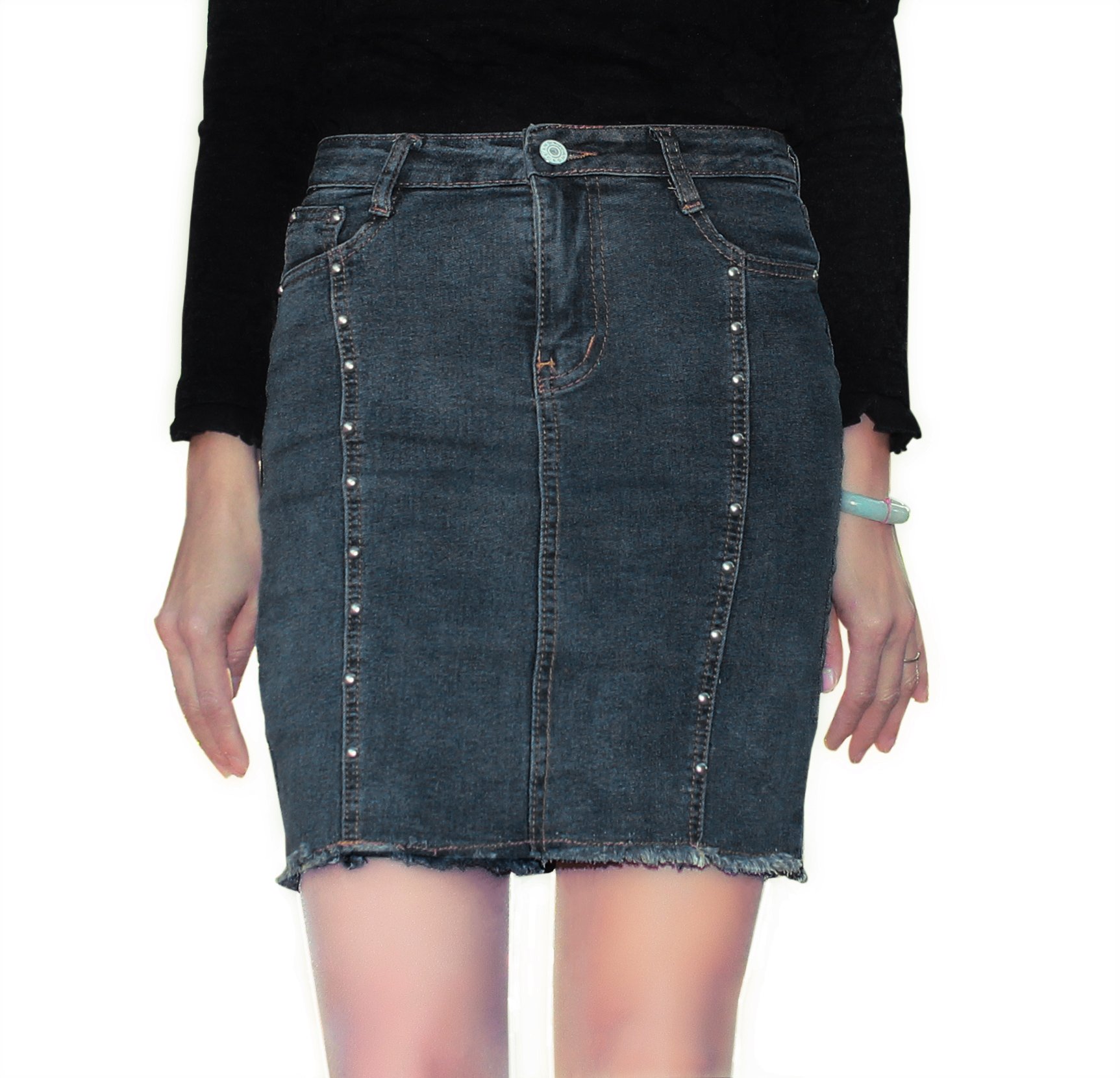 Goddess Area Women\'s Casual Short Denim Skirt (S, Blue2)