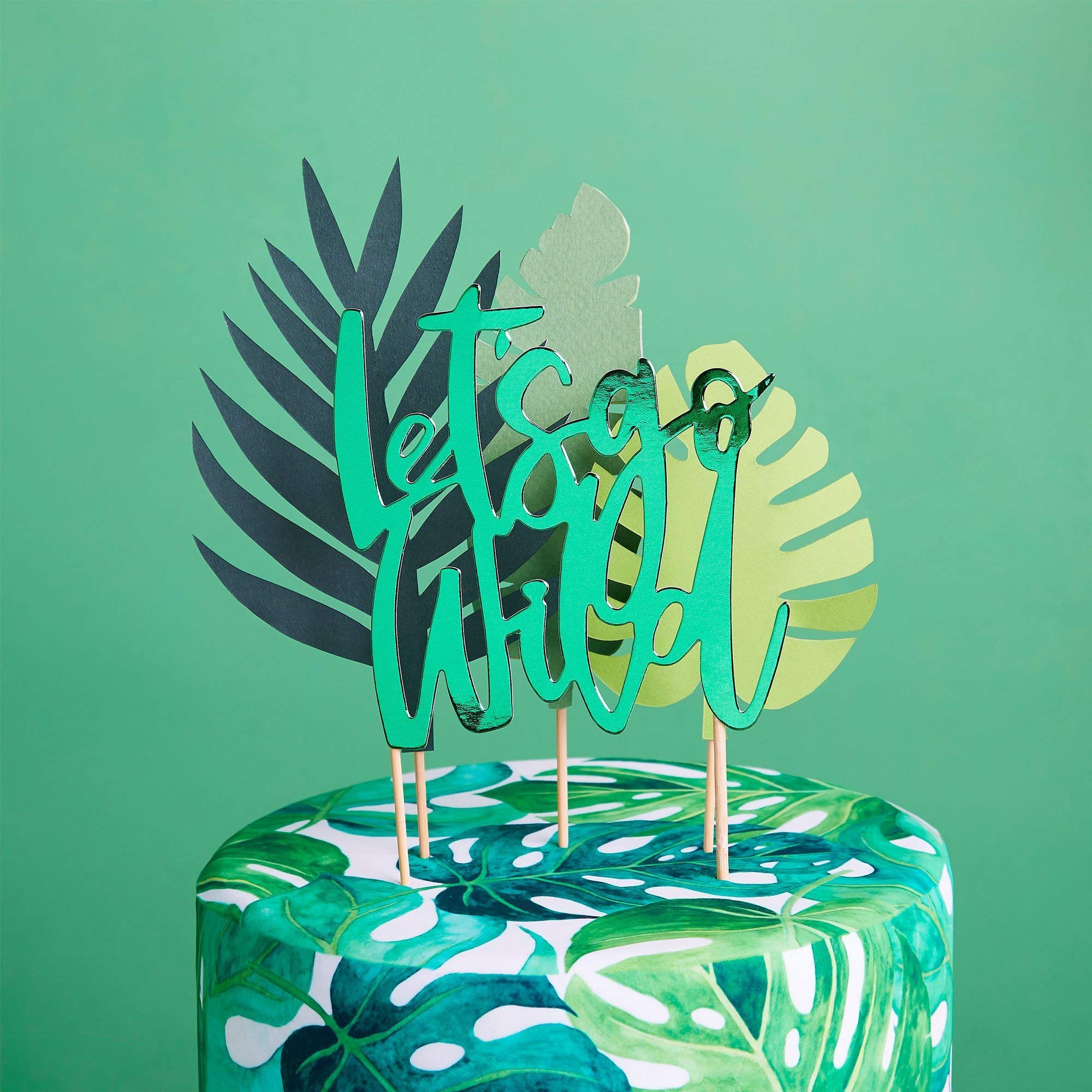 CLUB GREEN Lets GO Wild Tropical Cake Topper Set, 23 x 0.3 x 16.3 cm