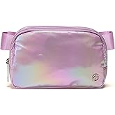 Pander Everywhere Crossbody Bag Iridescent Polyester Sling Belt Bag with Adjustable Strap
