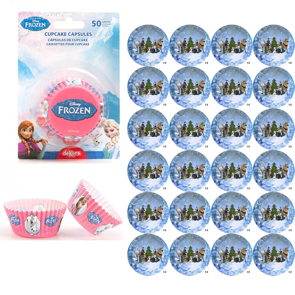 Frozen Cake Decoration Kit Includes 50 Paper Capsule Wraps And