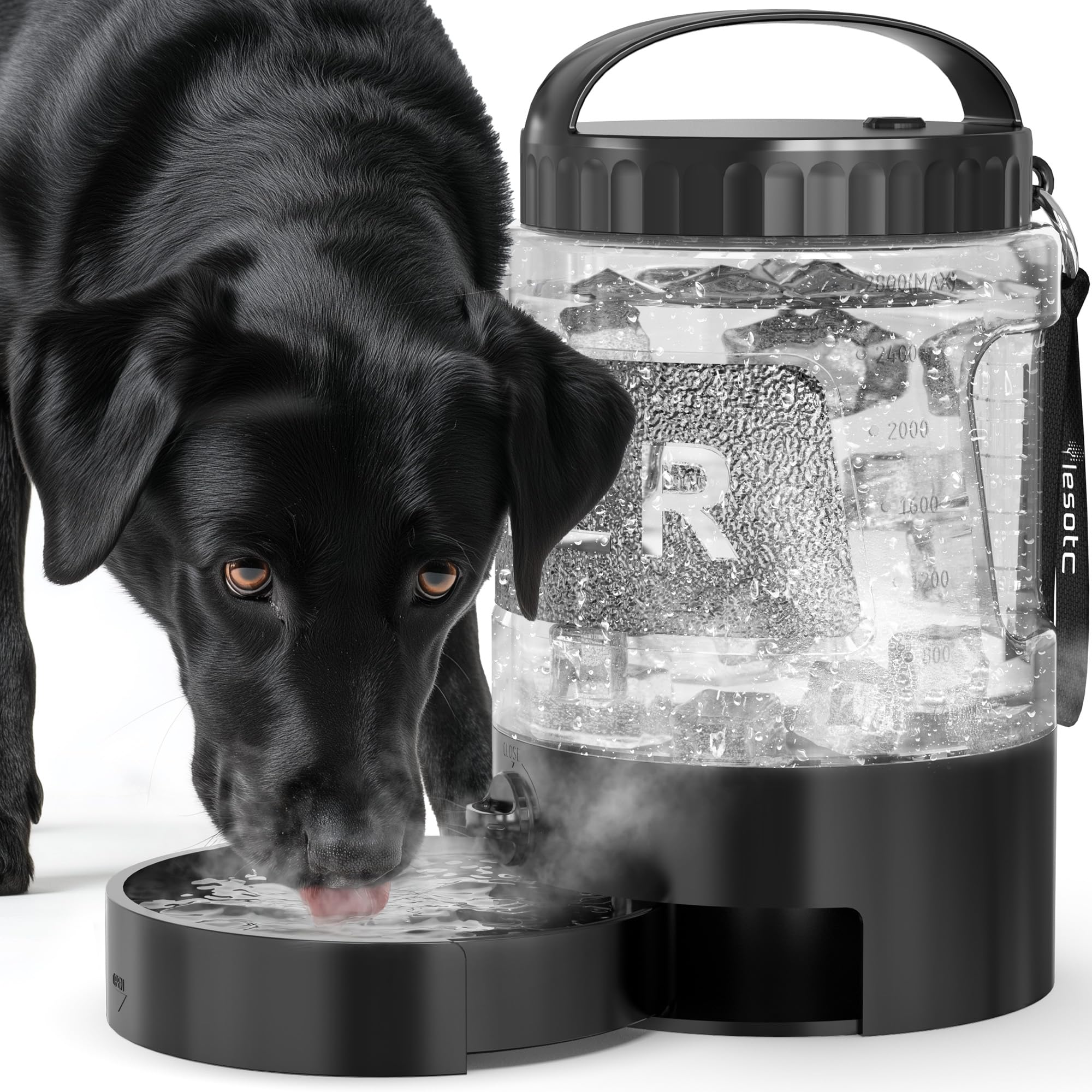 Photo 1 of lesotc 95OZ Large Dog Water Bottle,Portable Travel Water Bowl for Dogs Camping Hiking Traveling Beach Park Accessories,Dog Water Bowl Dispenser with Pull-Out Drinking Bowls,Leak Proof Pet Water Bottle
