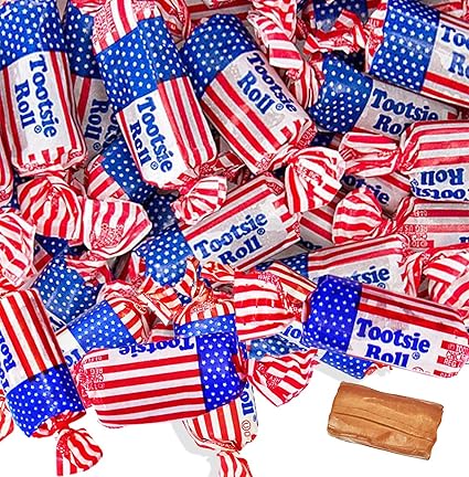 Amazon Com Tootsie Rolls Patriotic Candy Red White And Blue
