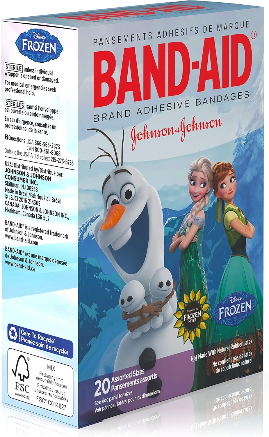 Band-Aid Adhesive Bandages, Disneys Frozen, Assorted Sizes, 20 Count - Packaging may vary: Health & Personal Care