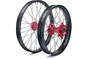 TARAZON 21" 18" Off-road Complete Wheel Set Rims Spokes Red Hubs for Honda CRF250R 04-13 CRF450R 04-12 CRF 250X 450X 04-16