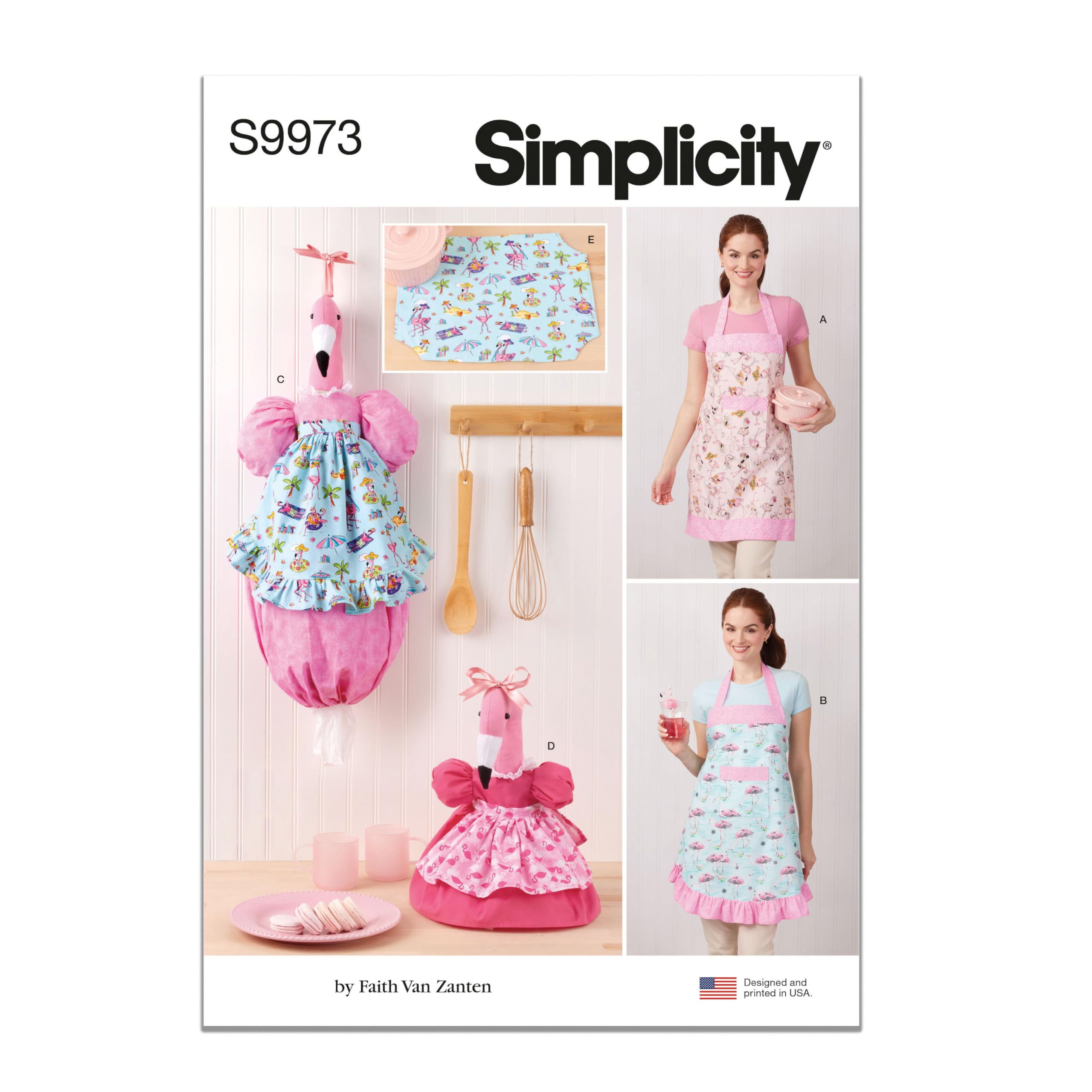 SIMPLICITY Sewing Pattern SS9973OS Aprons and Kitchen Décor by Faith Van Zanten OS (ONE SIZE)