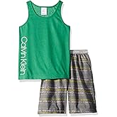 Calvin Klein Boys' Two Piece Sleepwear Top and Bottom Pajama Set