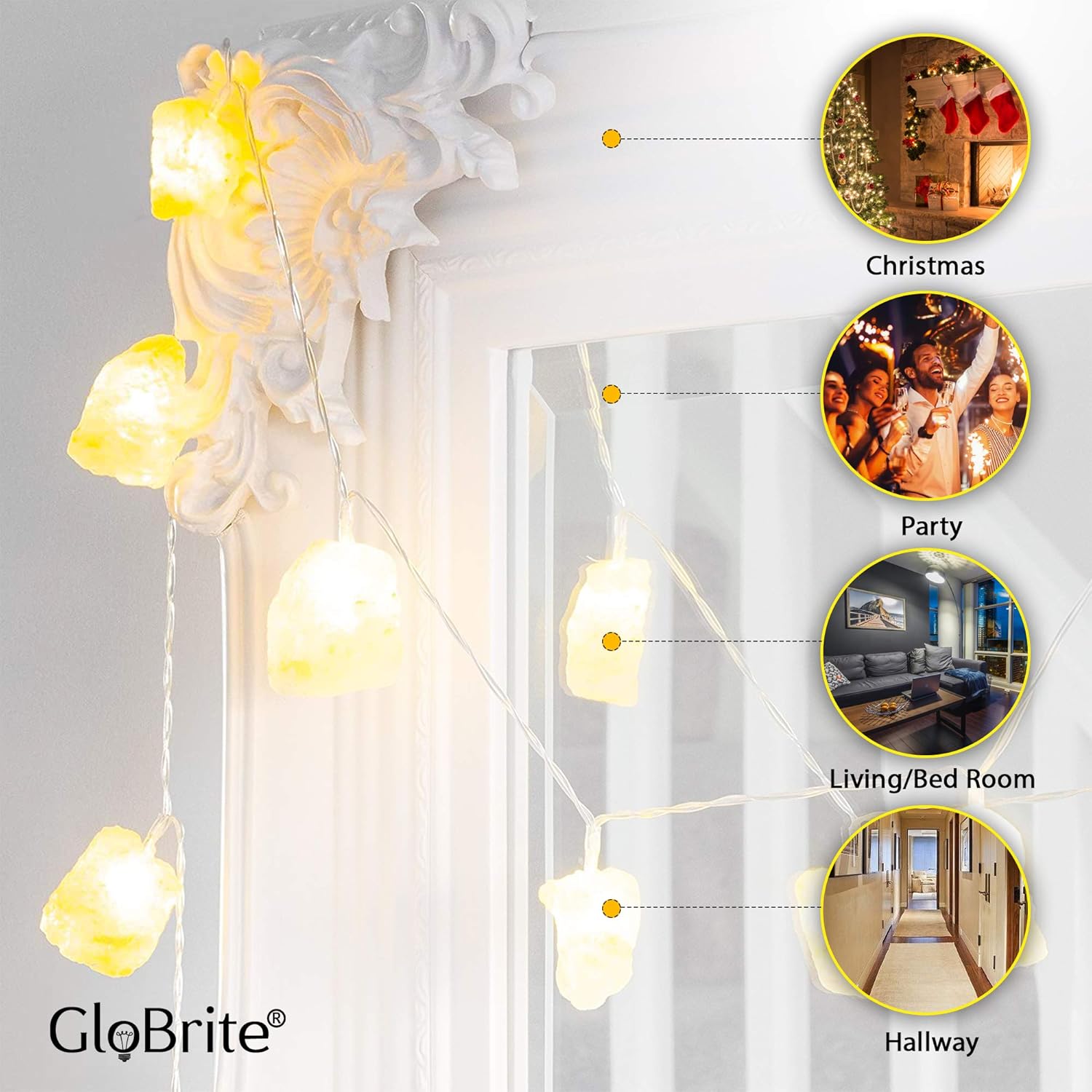 GloBrite Christmas Tree Lights with Ring, 2 m * 16 Lines, 400 LED Xmas Lights, 8 Modes, Memory & Timer, IP44 Waterproof - Image 5