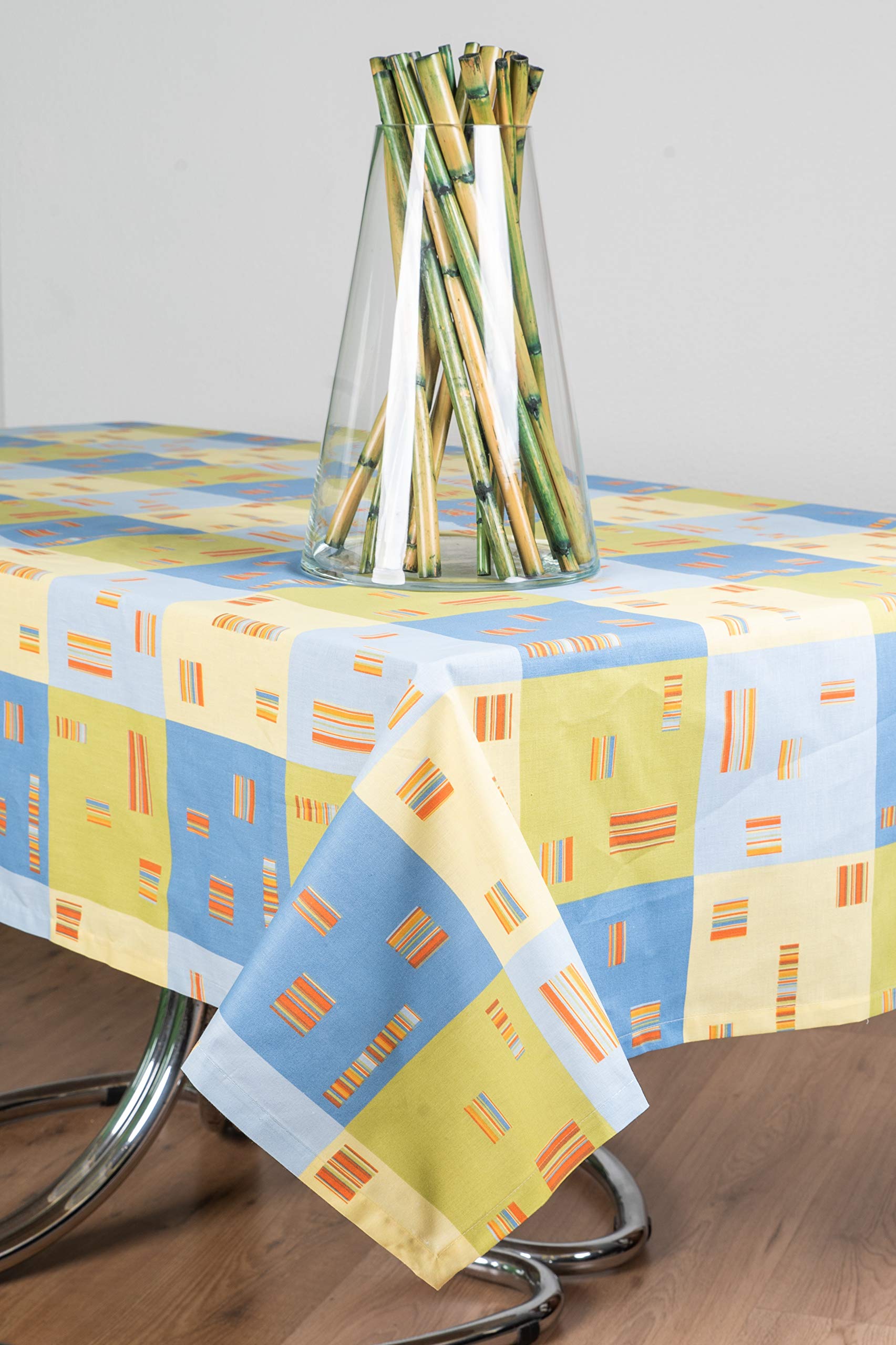 Esse Home – Confestyl – Table Cover Spring Summer – Rectangular - 100% Pure Cotton – Made in Italy – Handmade – Martina 140x180 yellow