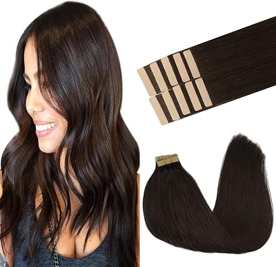 GOO GOO Hair Extensions Tape In 20 inch 30g 10pcs Dark Brown Remy
