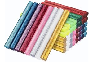 Manarty Glitter Color Hot Glue Sticks, 48 PCS Full Size Hot Melt Gluing Sticks Colored, Craft Adhesive Waxing Sticks Bulk for Cards, Sealing, Decoration, Art, DIY, Stamp, 0.43" Dia x 4" Long
