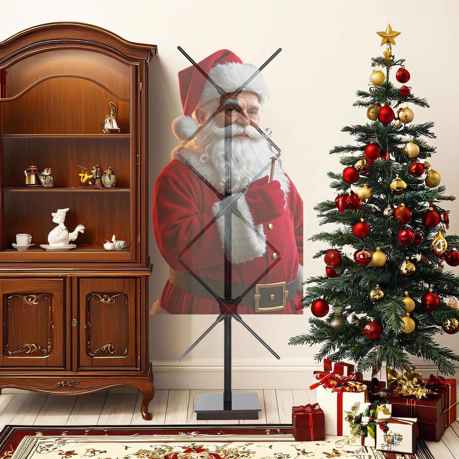 Missyou 152CM 3D Hologram Fan Christmas Tree Display and Stand,3 x 56cm Fans with Bluetooth,App & Remote Control,Holographic Fan LED,Customizable Video Content for Exhibitions,Trade Shows,Advertising